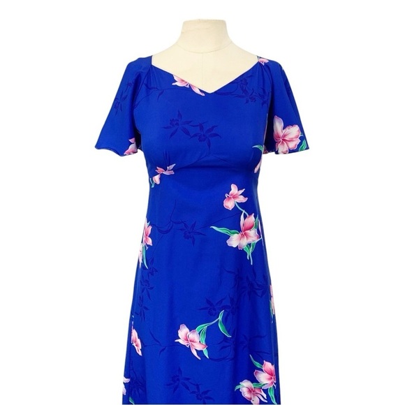 Vintage Hukilau Fashions Hawaiian Maxi Dress Size 6 - Picture 5 of 10